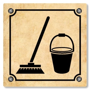 Úklidová místnost, 100x100mm, pergamen, Kansas